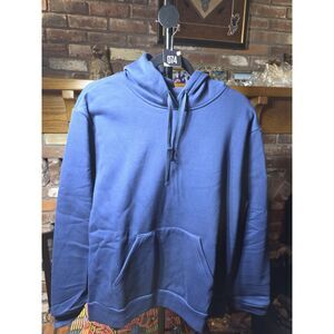 Adidas Womens Fleece Hoodie Large Navy Pullover NWT Embroidered Hit